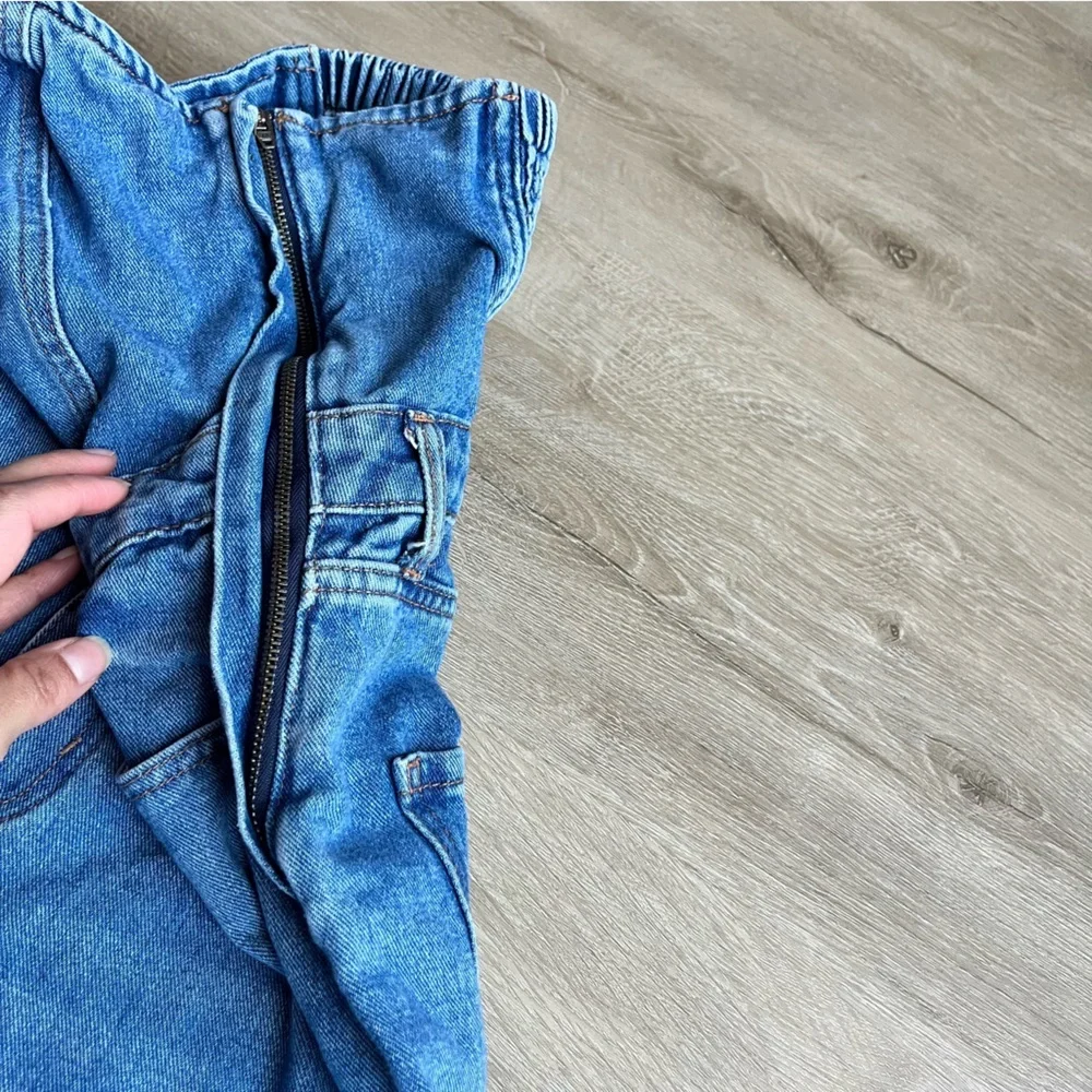 wild fable Strapless Light Blue Denim Jumpsuit